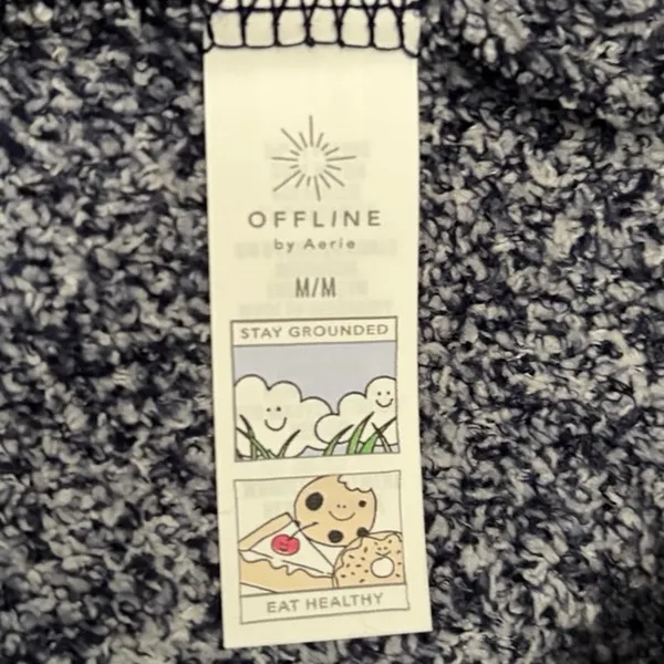 American Eagle OFFLINE By Aerie Boucle T-Shirt Royal Navy NWT Medium - Image 7