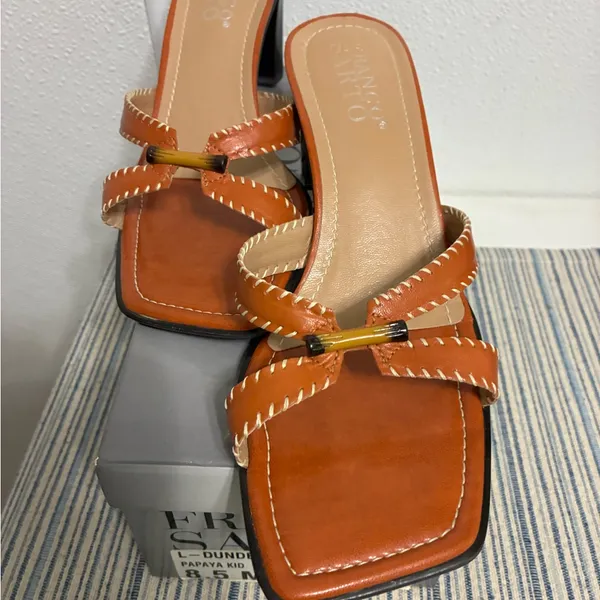 Franco Sarto Reddish Orange Slip On Heels Women’s Size 8.5 - Image 2
