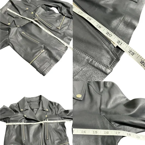 Rawtus Japanese Designer Goatskin Leather Moto Jacket Black 40 M - Image 4