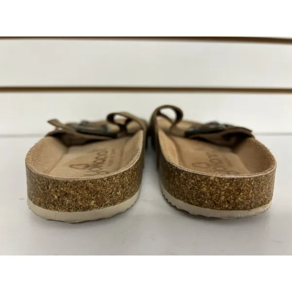 Yokono Women's Brown Leather Suede Wedge Sandals Size 9 Shoes Buckled Strap - Image 6