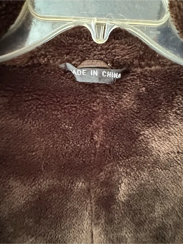 Vintage Marvin Richards Women's Brown Suede Faux Fur Penny Lane Coat Size L - Image 3
