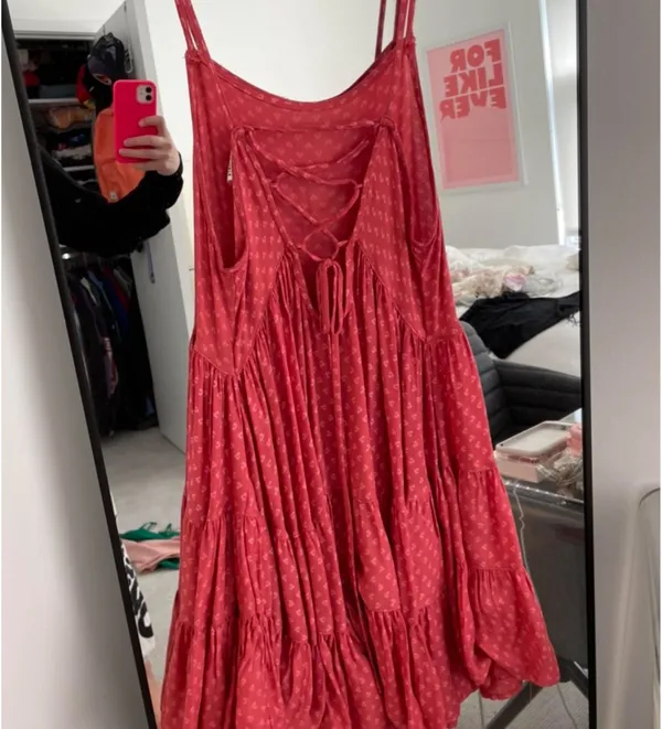 Free People Intimately Red Pattern Sundress  - Image 3