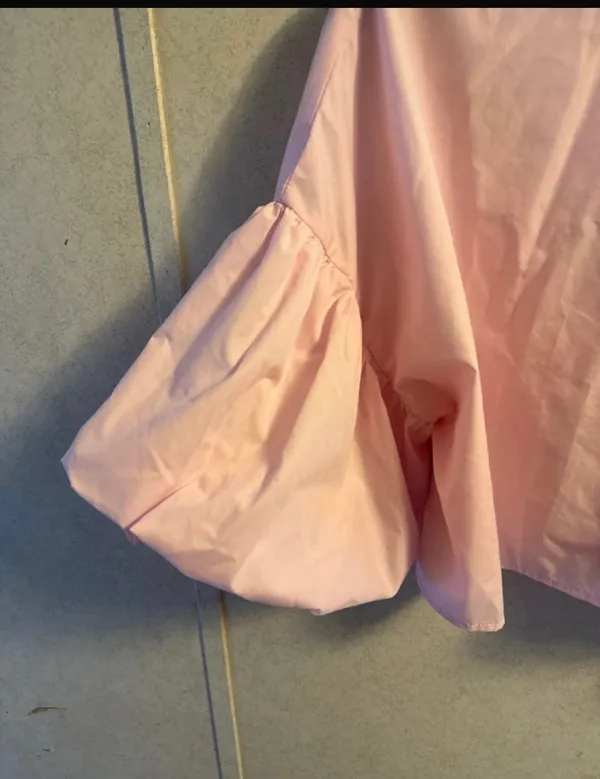 AVELORIA blouse for women LARGE pink balloon-sleeve crop blouse - Image 4