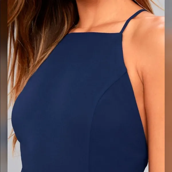 Lulus ✨ Letter of Love Navy Blue Backless Skater Dress✨ - Image 3