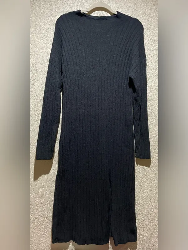 aerie Ribbed Knit Midi Sweater Dress in Grey Size M - Image 4