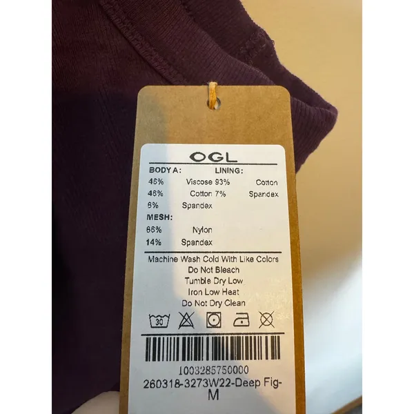 OGL Deep Fig Purple Square Neck Tank Top Size M Built-In Bra New NWT - Image 4