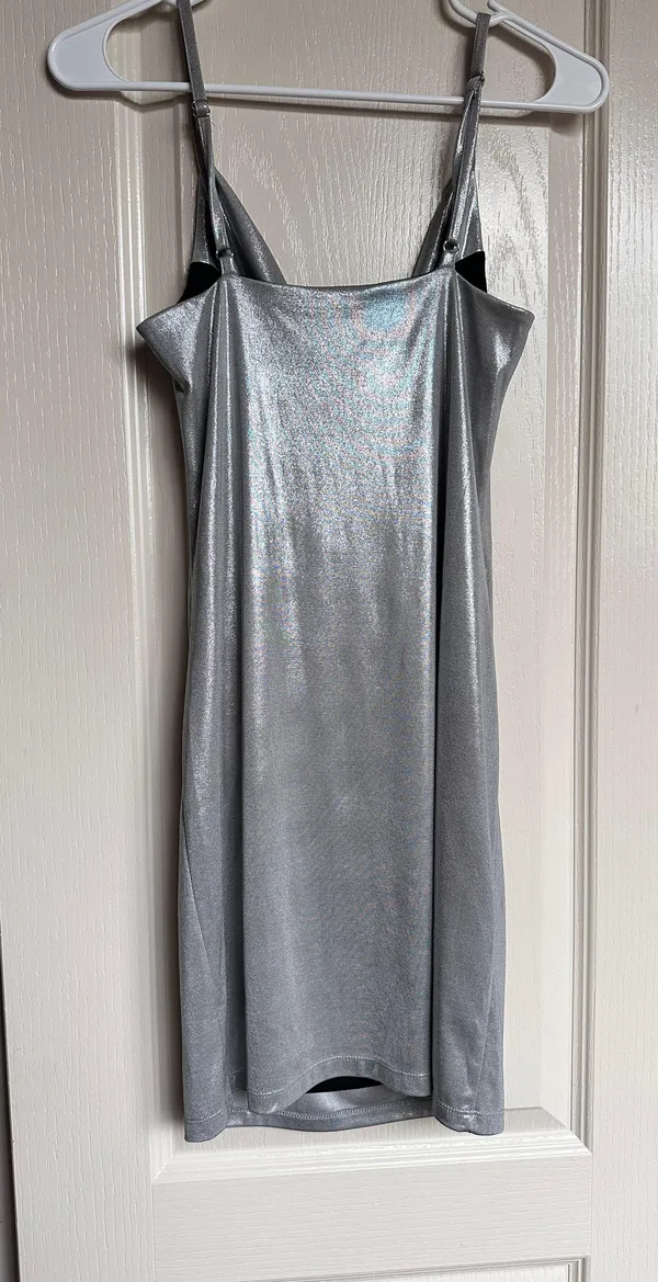 Forever 21 Metallic Silver Slip Dress - Image 3