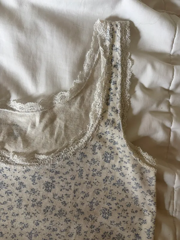 Brandy Melville Floral Lace Tank Top - Image 2