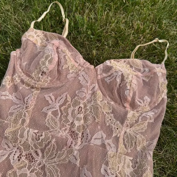 For Love & Lemons NWT Bumble Bustier Dress in Rose Gold Sz Small - Image 4