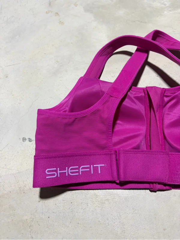 Shefit magenta pink front zip sports bra moisture wicking 1luxe - Image 6