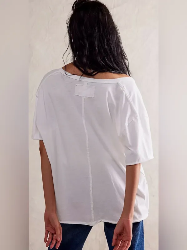 We the Free people Nina V neck Tee large white - Image 2