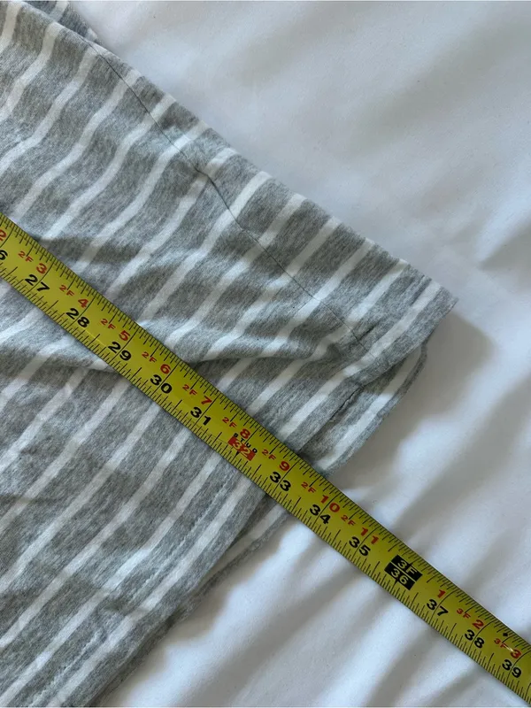 Polo by Ralph Lauren Gray and White Striped Midi Tee Dress - Image 5