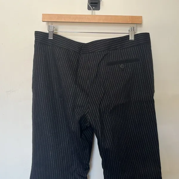 BURBERRY London Stripped Wide Wool leg pants black‎ sz 12 - Image 12