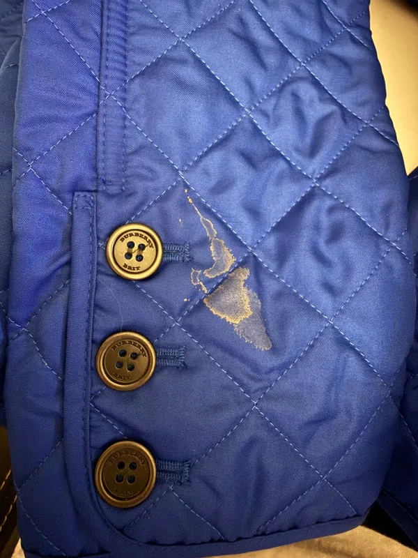 Burberry Brit Women's Button Front Collared Quilted Lightweight Jacket Blue XS - Image 5