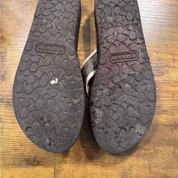 Coach Black and Brown Sandals with Contoured Footbeds - Image 4