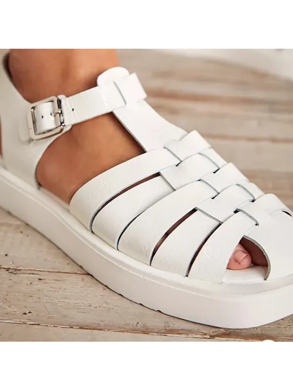 Free People Finn White Fisherman platform sandals - Image 2