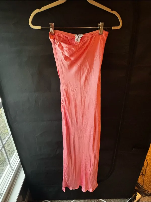 SNDYS Pink Satin Strapless Maxi Dress, NWT - Image 5