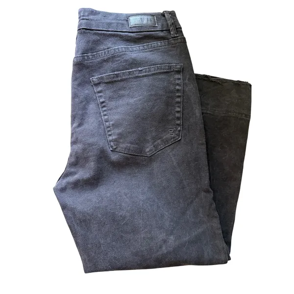 Umgee Black Denim Wide Leg Cropped Raw Hem Pants J4040 - Image 5