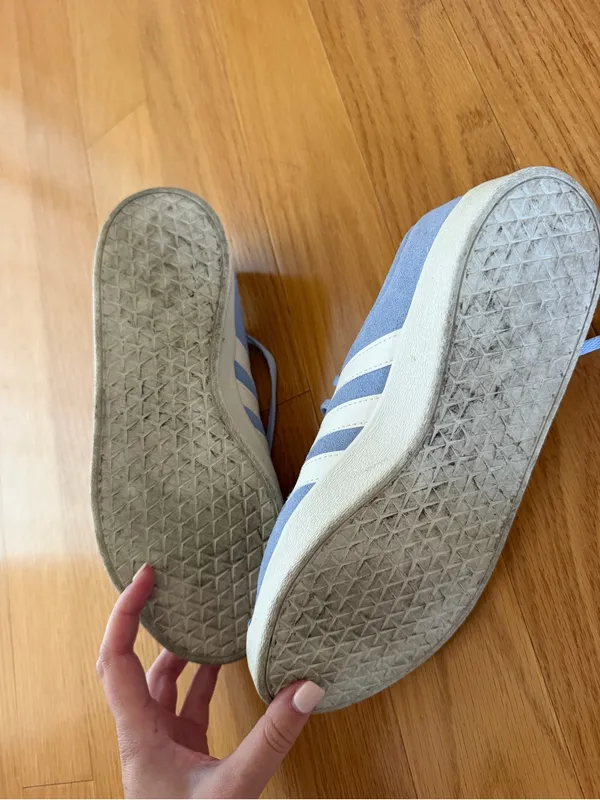 adidas Suede Sneakers in Light Blue and White - Image 3