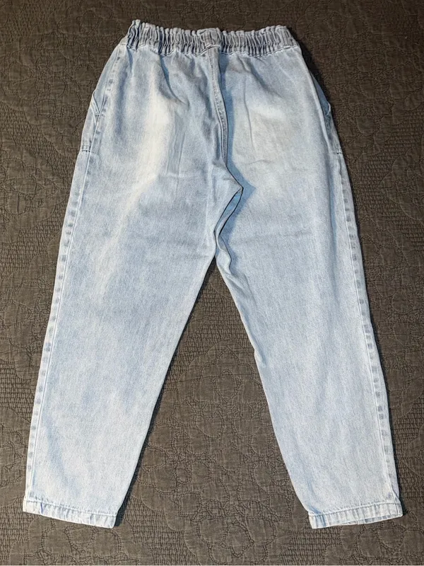 Easel Paperbag Distressed Jeans-Light Blue Women’s Size-M - Image 4