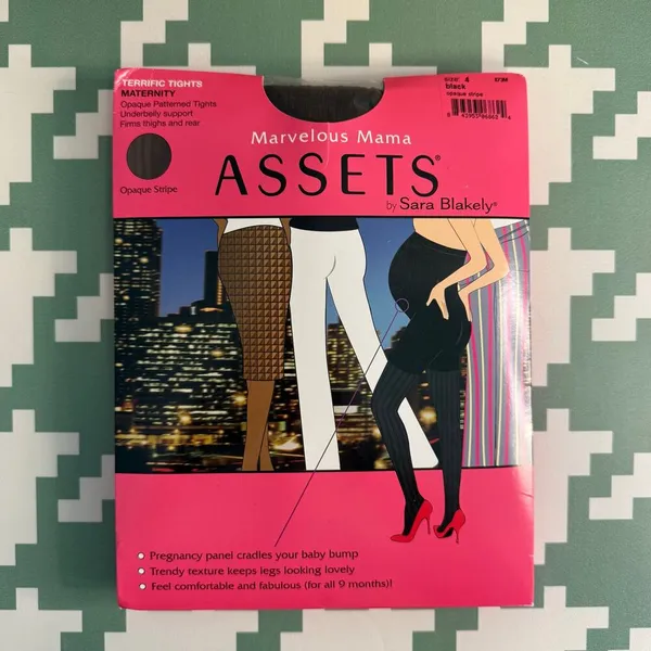 Spanx Maternity Tights Size 1 Xs S Pantyhose Hosiery Textured Stripe Black NEW - Image 5