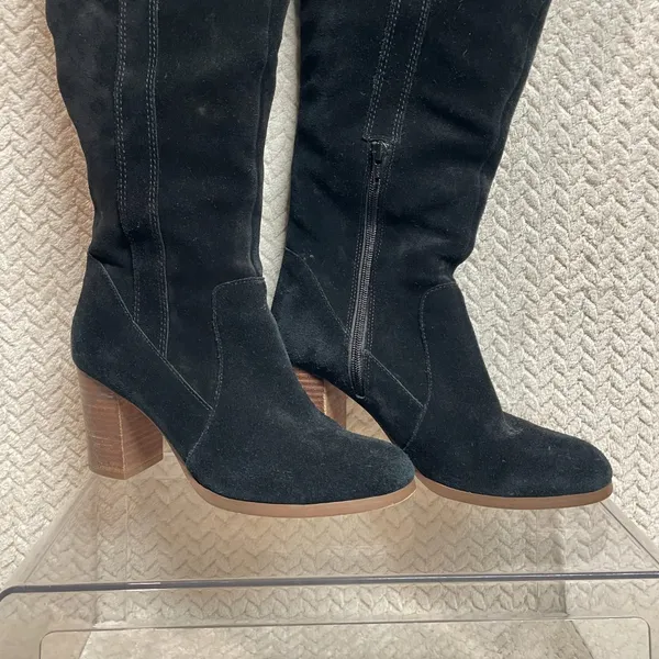 Sole Society Womens‎ Cleo Knee High Black Suede Block Heel Boot Whimsigoth 8.5 - Image 3