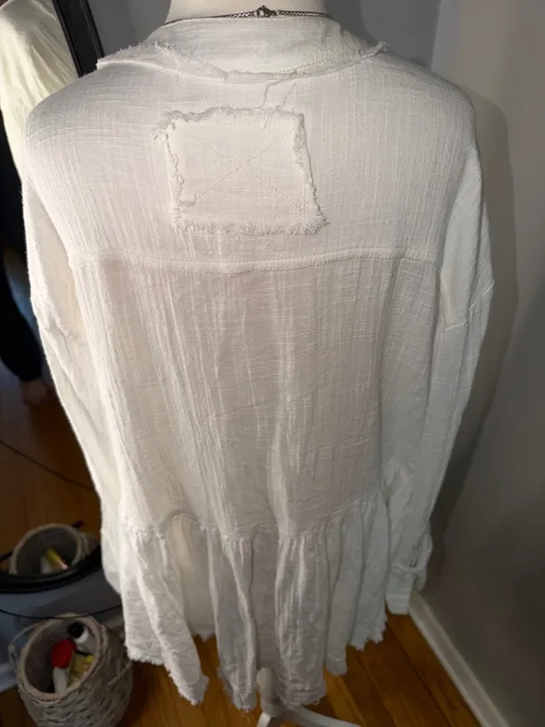 We The Free White Button-Front Gauze Blouse - Image 7