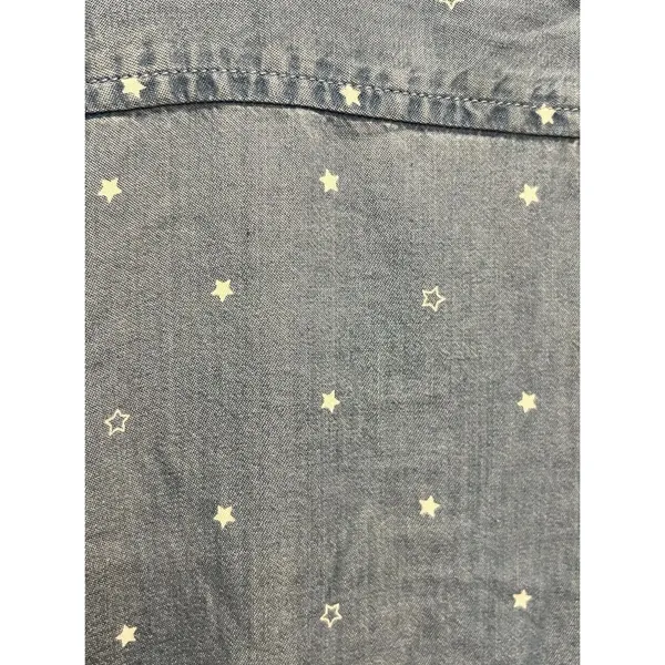 Thread & Supply Blue‎ Tencel Star Print Button Down Shirt Dress Small D4287TCTJ - Image 8