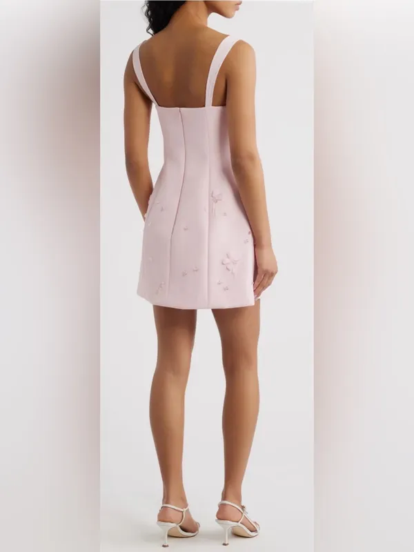 NEW ACLER Kendi Bead Embellished fairy floss pink Minidress Sz 4 - Image 2