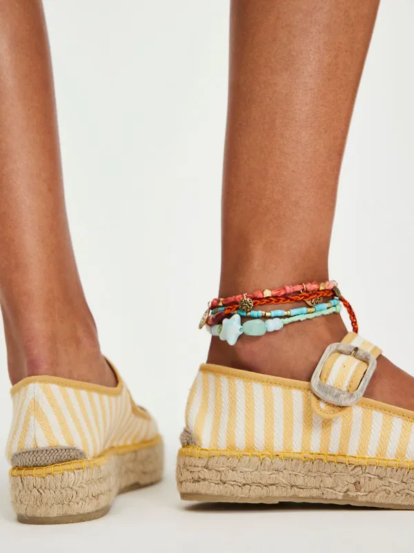 NWOT Free People Surfside 2.0 Espadrille Platform Mary Janes, Lemon Zest - Image 3
