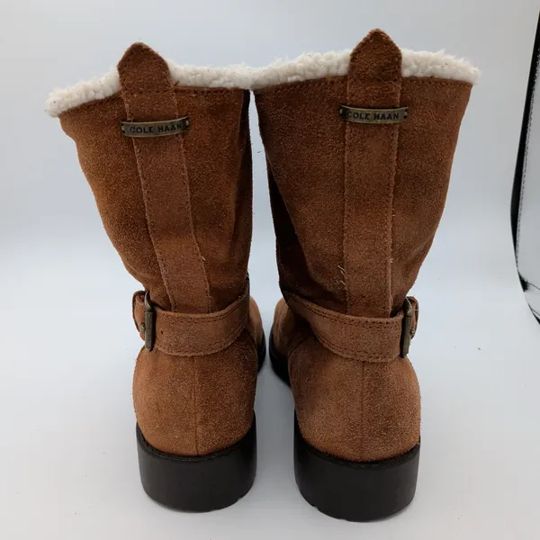 Cole‎ Haan Quiana Waterproof Suede Boots Brown Faux Shearling Lined Womens 8.5B - Image 5