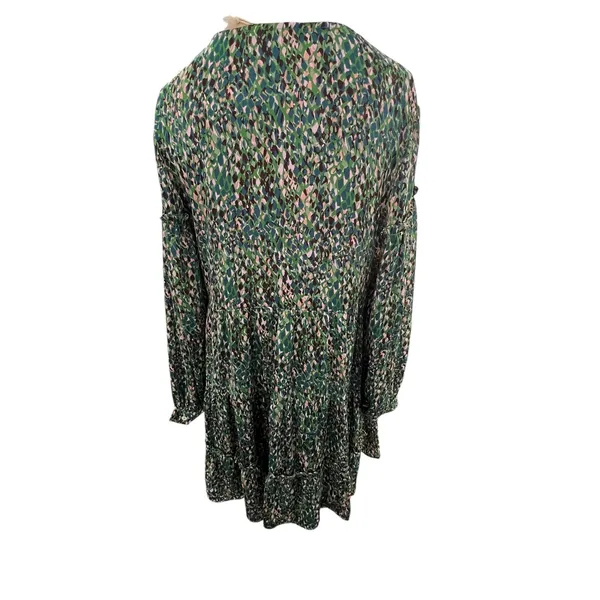 Easel Floral Green Tiered‎ Babydoll Dress S Flowy Earthy Indie Tiered Boho NWT - Image 5
