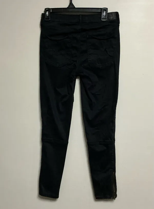 American Eagle Hi-Rise Jegging Size 4 Black Moto Zip - Image 2
