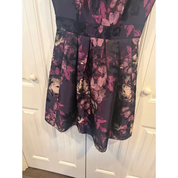 Jessica Howard‎ Purple Floral Cold Shoulder Dress Size 6 - Image 6