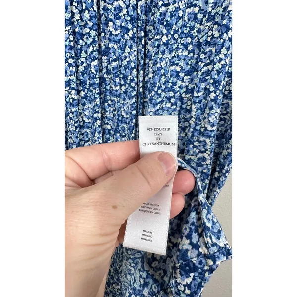 Rails V Neck Blue Ditsy Floral Smocked Midi Dress Delicate Feminine Lightweight - Image 6