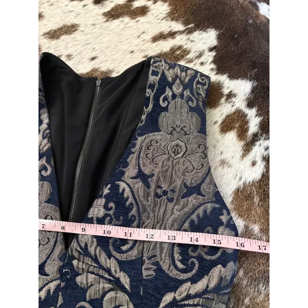 Alice + Olivia Blue Jacquard Mini Dress Size 6 - Image 5