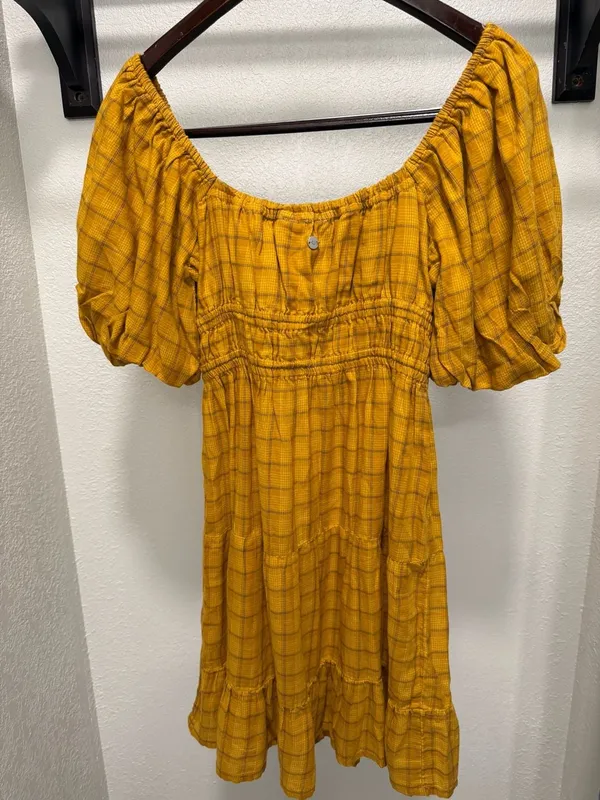 Roxy Sunset Oasis Mini Dress in Buckthorn Brown Mini Zephyr Plaid-S - Image 3