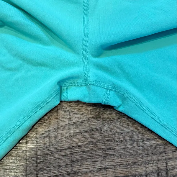 Alo Yoga Teal Blue Gray Goddess Scrunch Ribbed High Rise Dance Leggings Large - Image 3