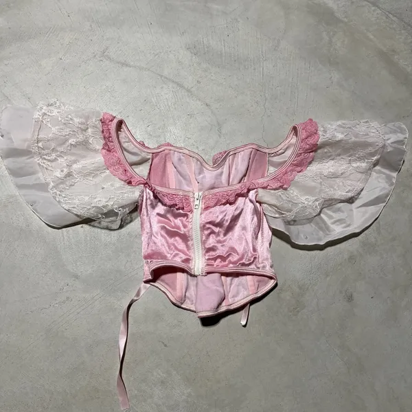 Dollskill Trick N Treats Women's Pink Wired Corset Lace Back Top Size XS Sexy - Image 8