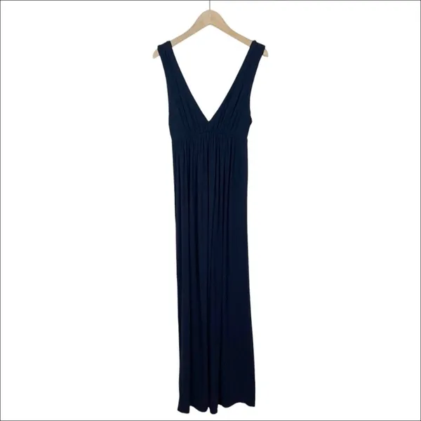J. Crew Navy Blue Sleeveless Plunging V-Neck Maxi Dress Size XS - Image 2