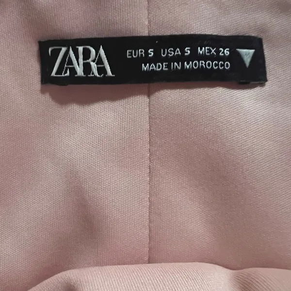 Zara Soft Blush Pink Corset Tube Top Size Small - Image 3