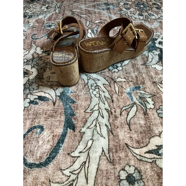 Sam Edelman Womens Slip On Buckle Platform Platform Sandals Size 9 GUC - Image 4