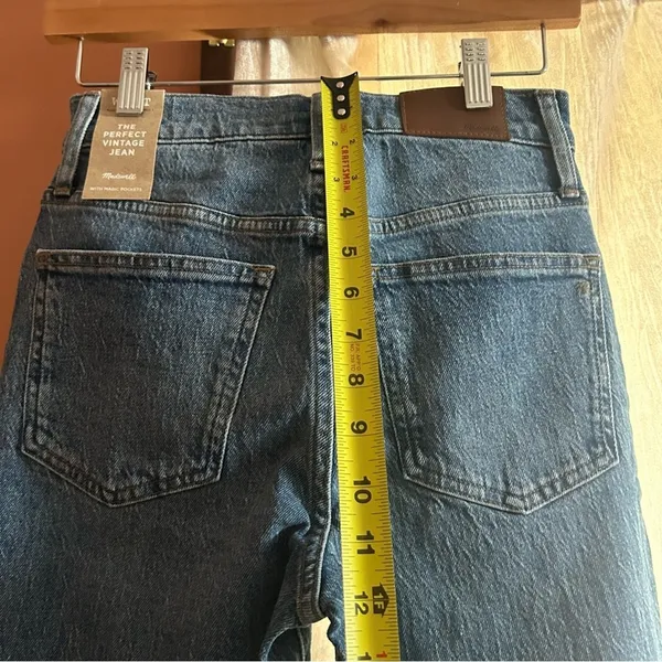 Madewell Tall Perfect Vintage Jean Ainsworth‎ Wash Raw Hem Denim NWT Size 24T - Image 8