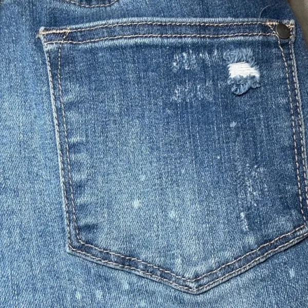 Judy Blue Womens Size 7/28 Skinny Distressed Jeans Bleach Splatter Ripped Denim - Image 14