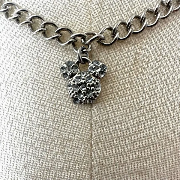 Disney rhinestone silver tone Mickey Mouse pendant necklace - Image 2