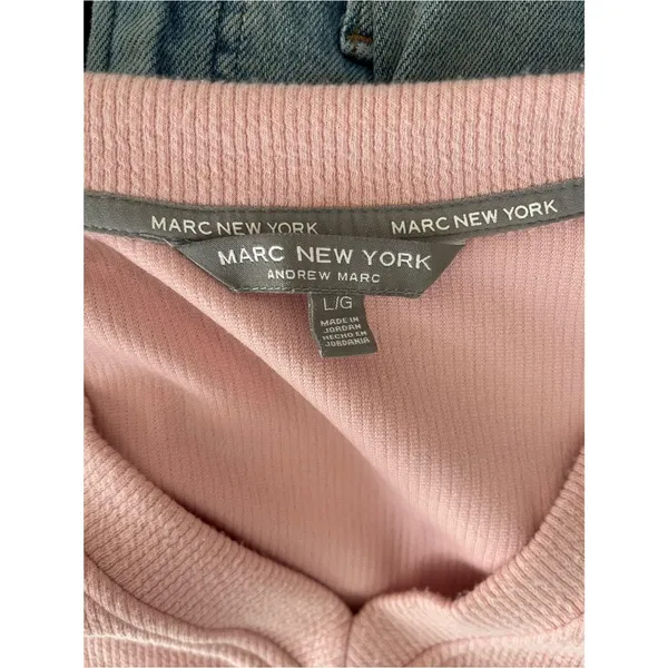 Marc New York V Neck Sweater Womens L Dusty Pink Ribbed Long Sleeve Sweatshirt - Image 12