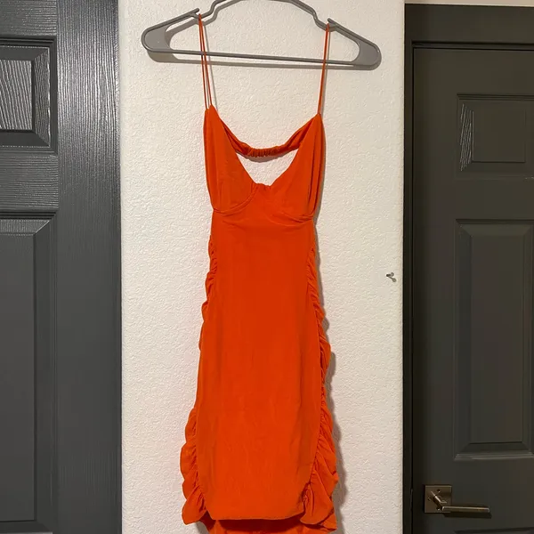 Hello Molly Orange Mini Dress - Image 2