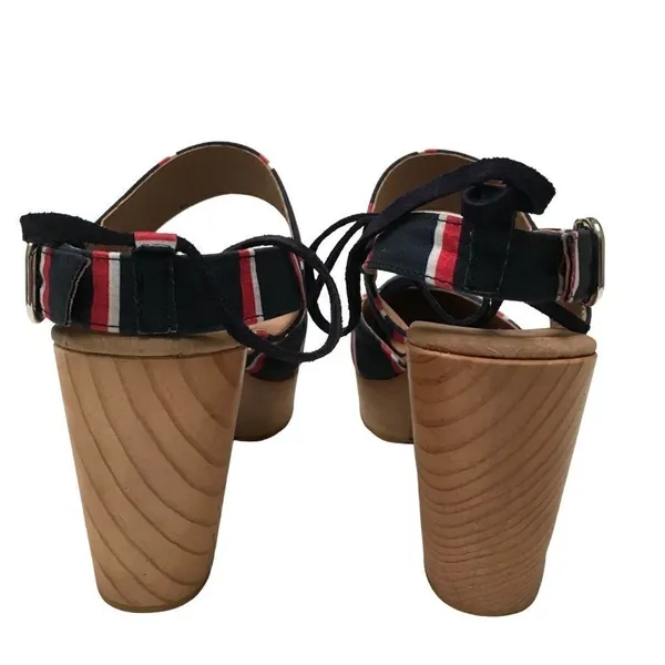 ‎Free People Monaco Boho navy striped wrap clog 39/9 - Image 8