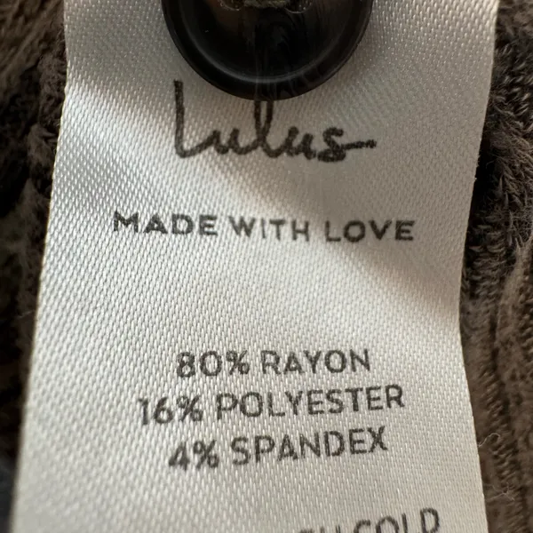 Lulus Sweater Dress Brown Olive Size Extra Large - Image 4