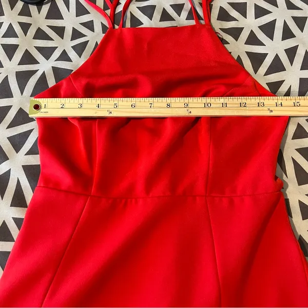 Express Red Asymmetrical Wrap Style Strappy Cutouts Mini‎ Dress Size 2 - Image 12